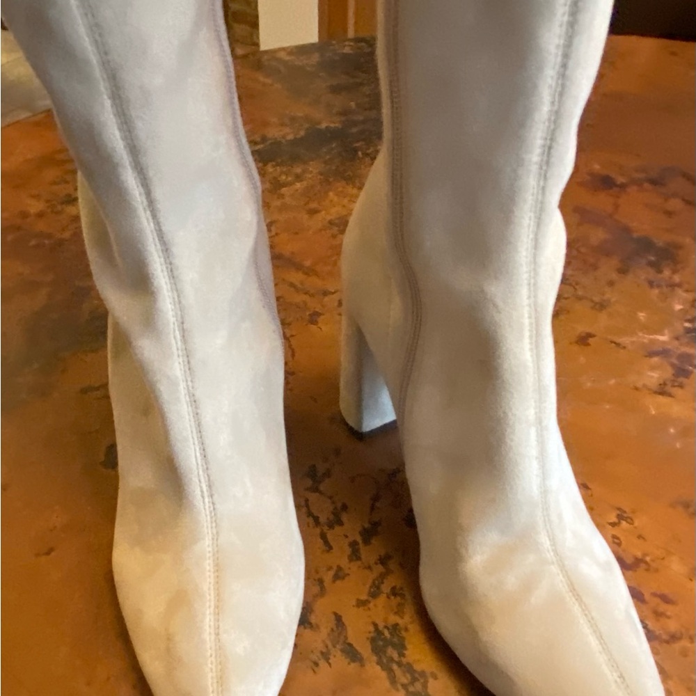 Jeffrey Campbell Cream Over-the-Knee Boots